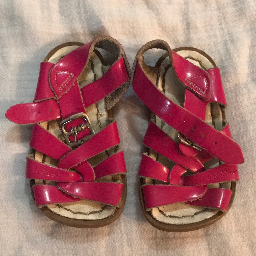 Pink salt water sandals